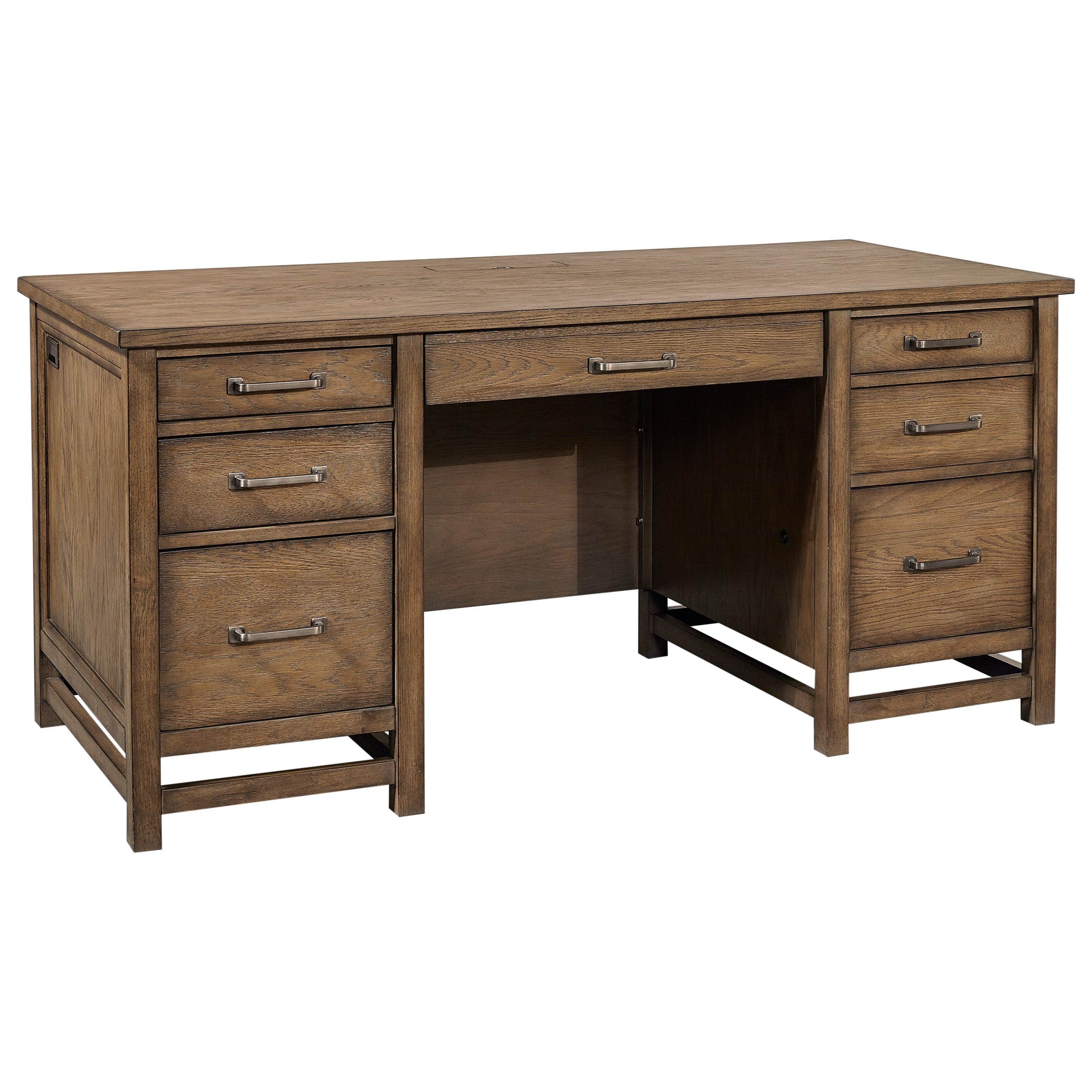 Aspenhome Terrace Point Casual 66" Executive Desk with Outlets